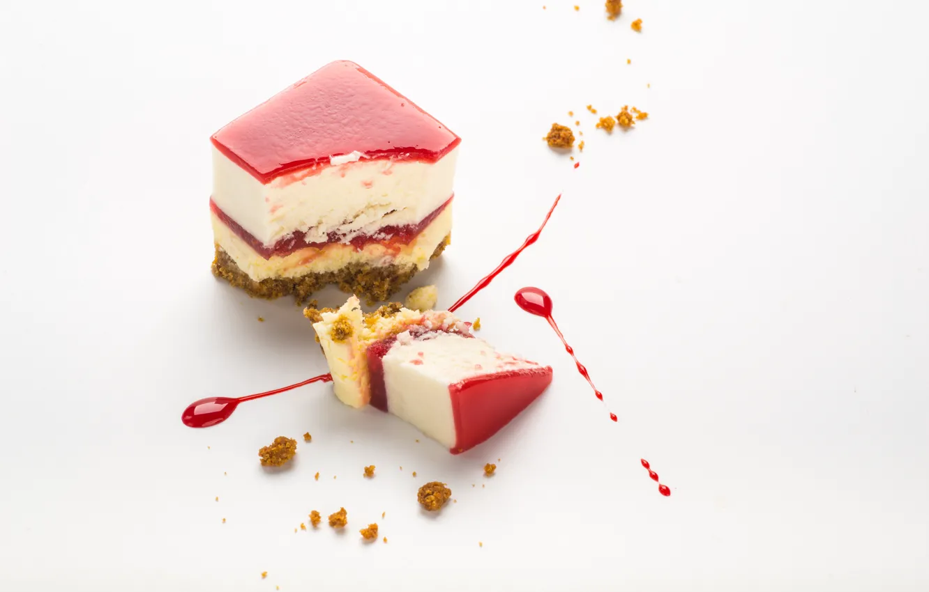 Photo wallpaper cake, cream, dessert, syrup, jelly