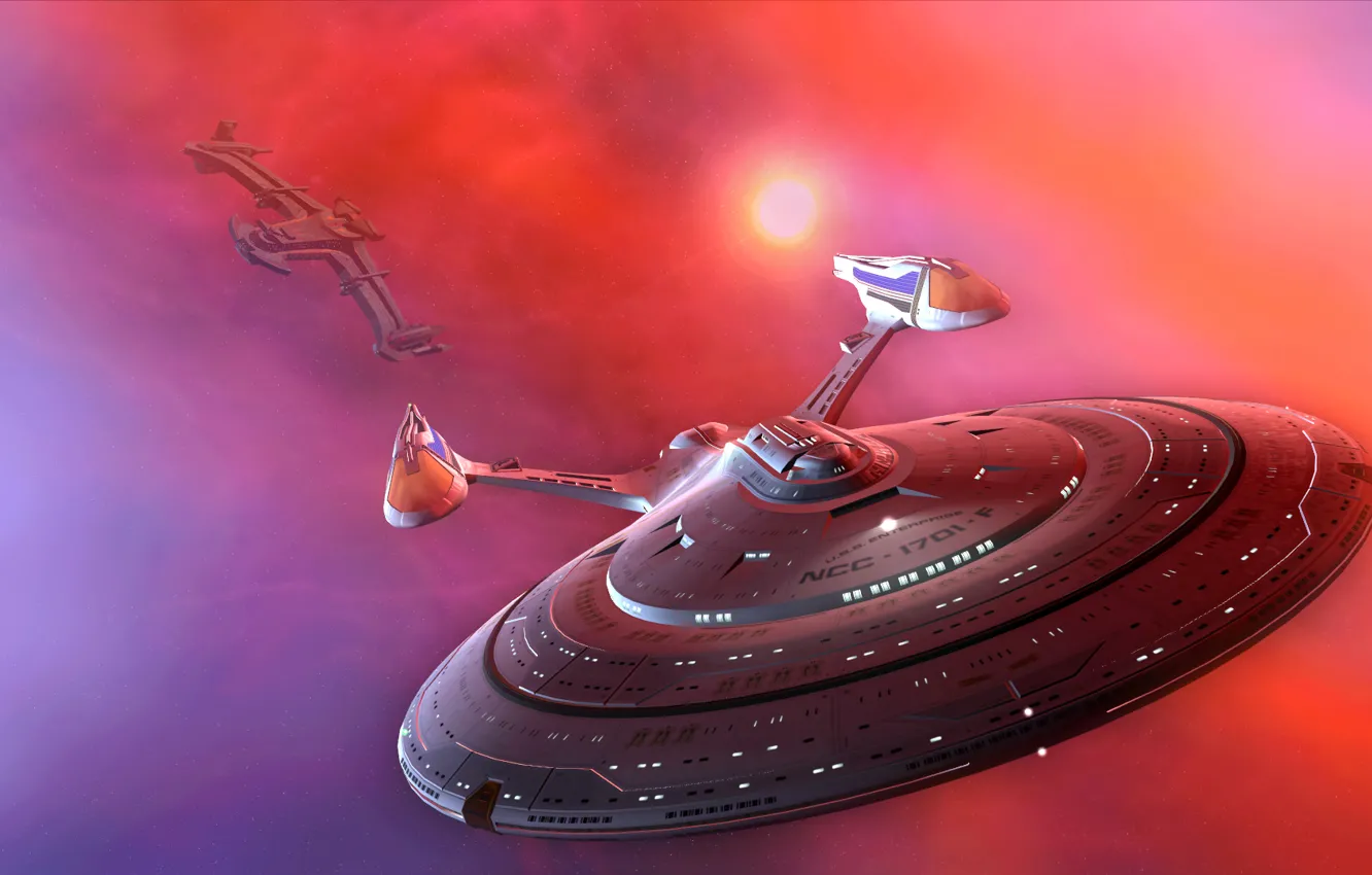 Photo wallpaper the sky, space, light, the universe, color, starship