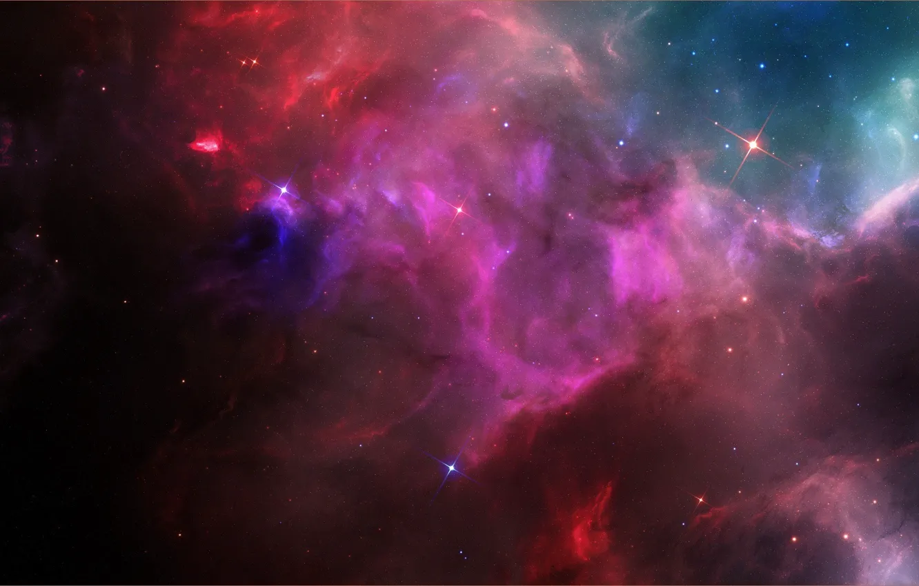 Photo wallpaper space, nebula, glow, stars, bright, Space nebula