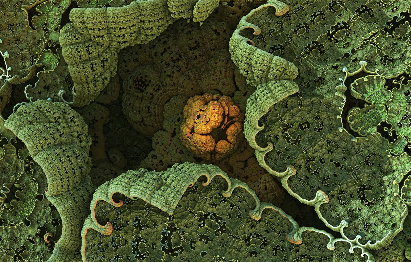 Photo wallpaper greens, cracked, the rift