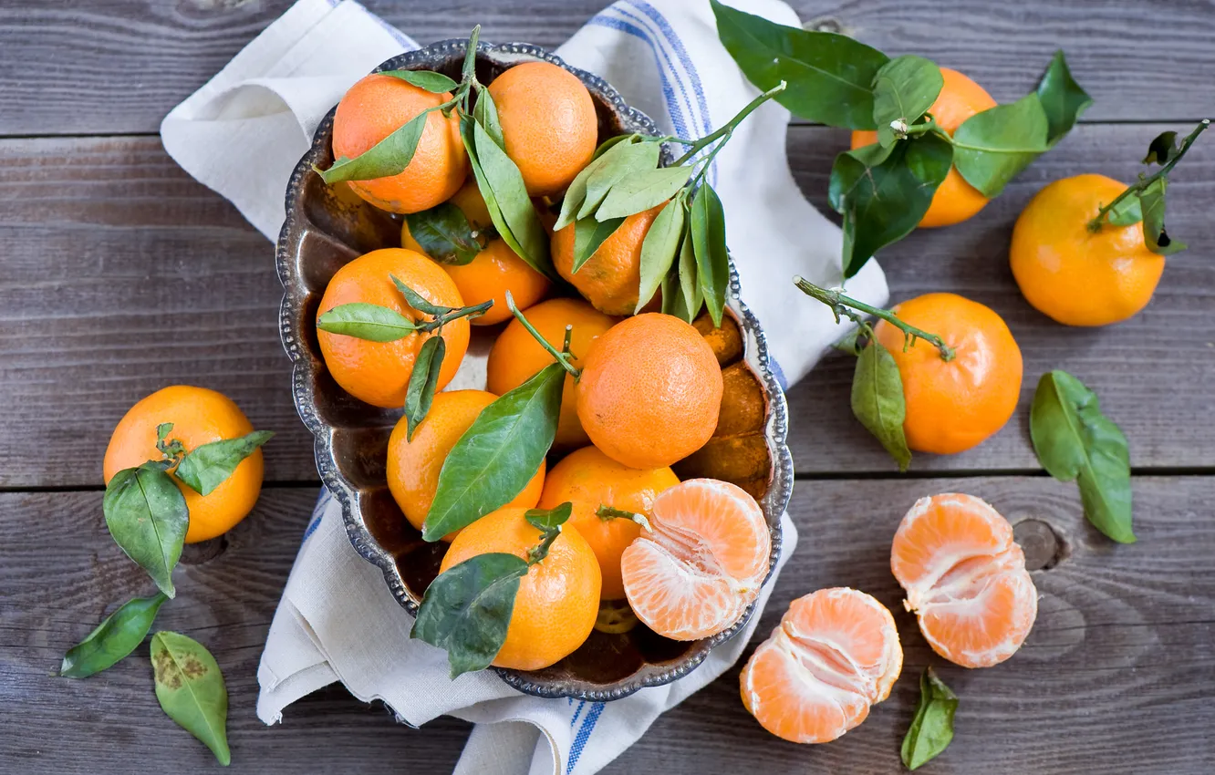 Photo wallpaper fruit, citrus, tangerines