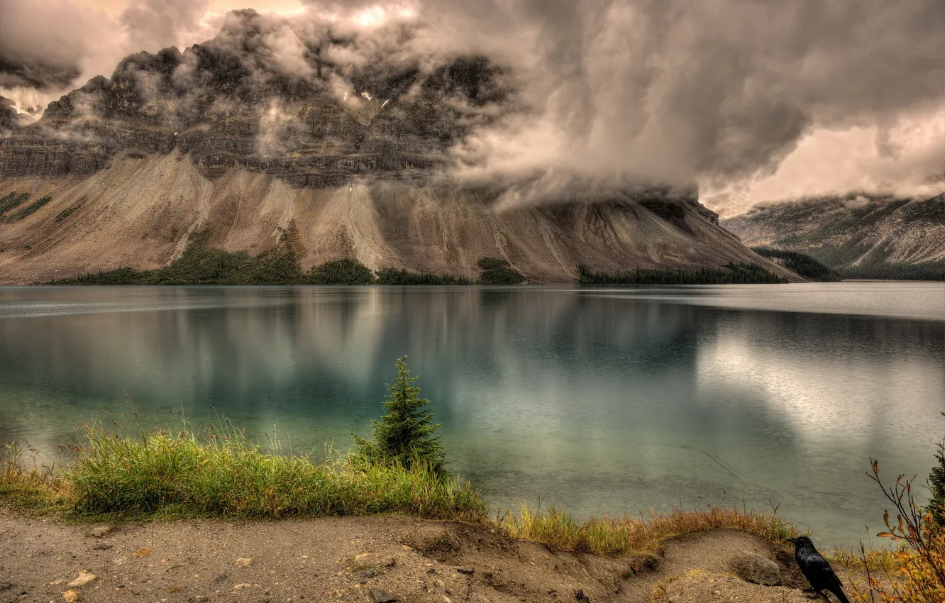 Photo wallpaper landscape, mountains, lake