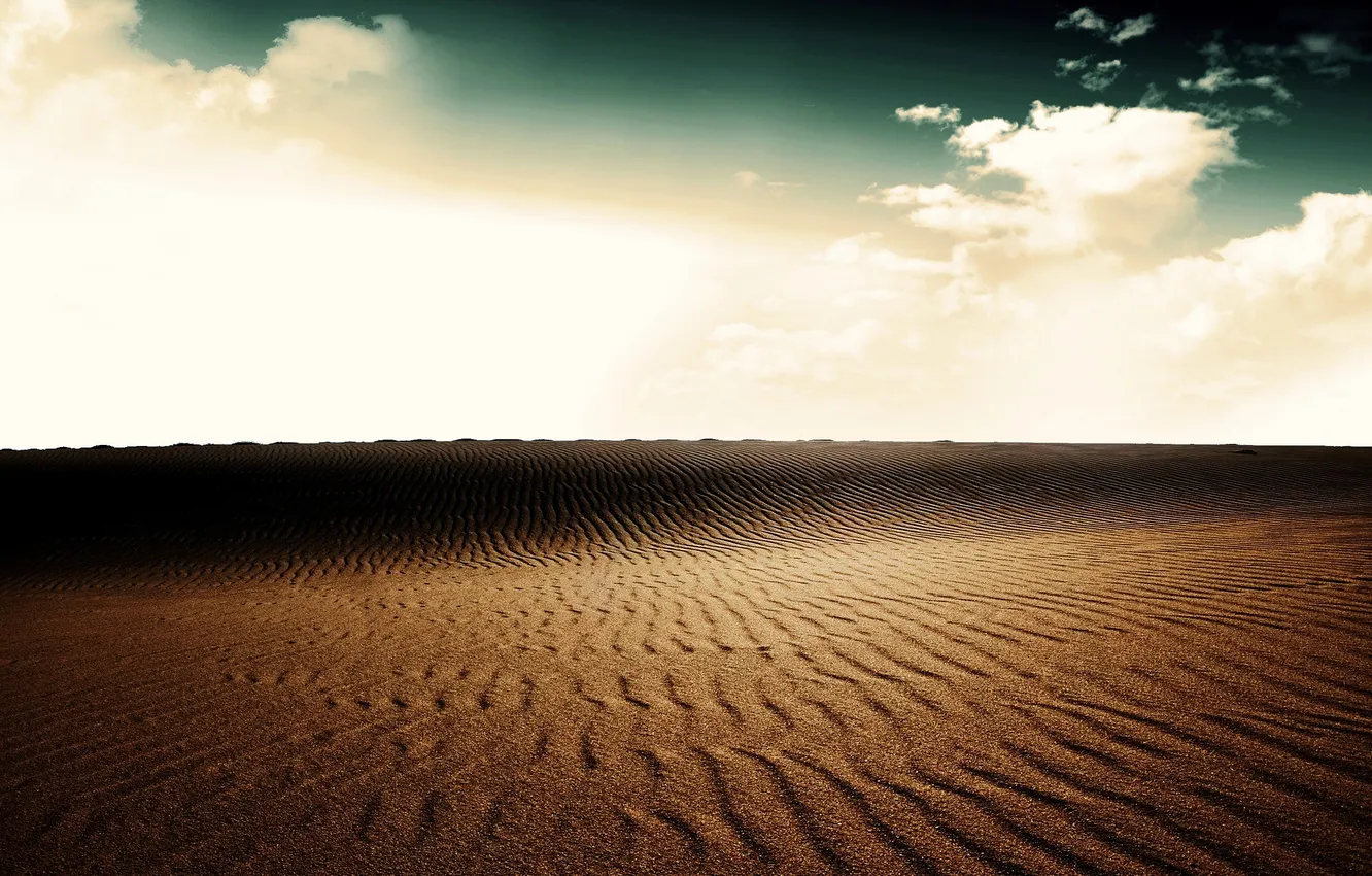 Photo wallpaper sand, the sky, clouds, light, landscape, nature, desert, light