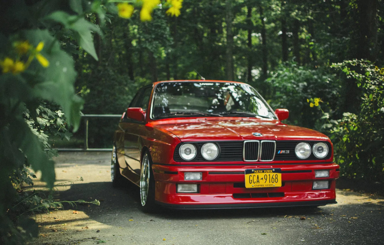 Photo wallpaper BMW, BMW, before, red, red, tuning, e30