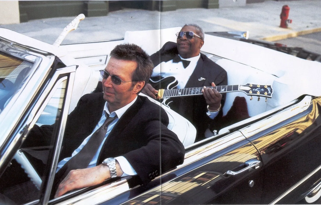 Photo wallpaper songwriter, Riley B. King, BB King, Eric Clapton, Electric blues, American blues guitarist