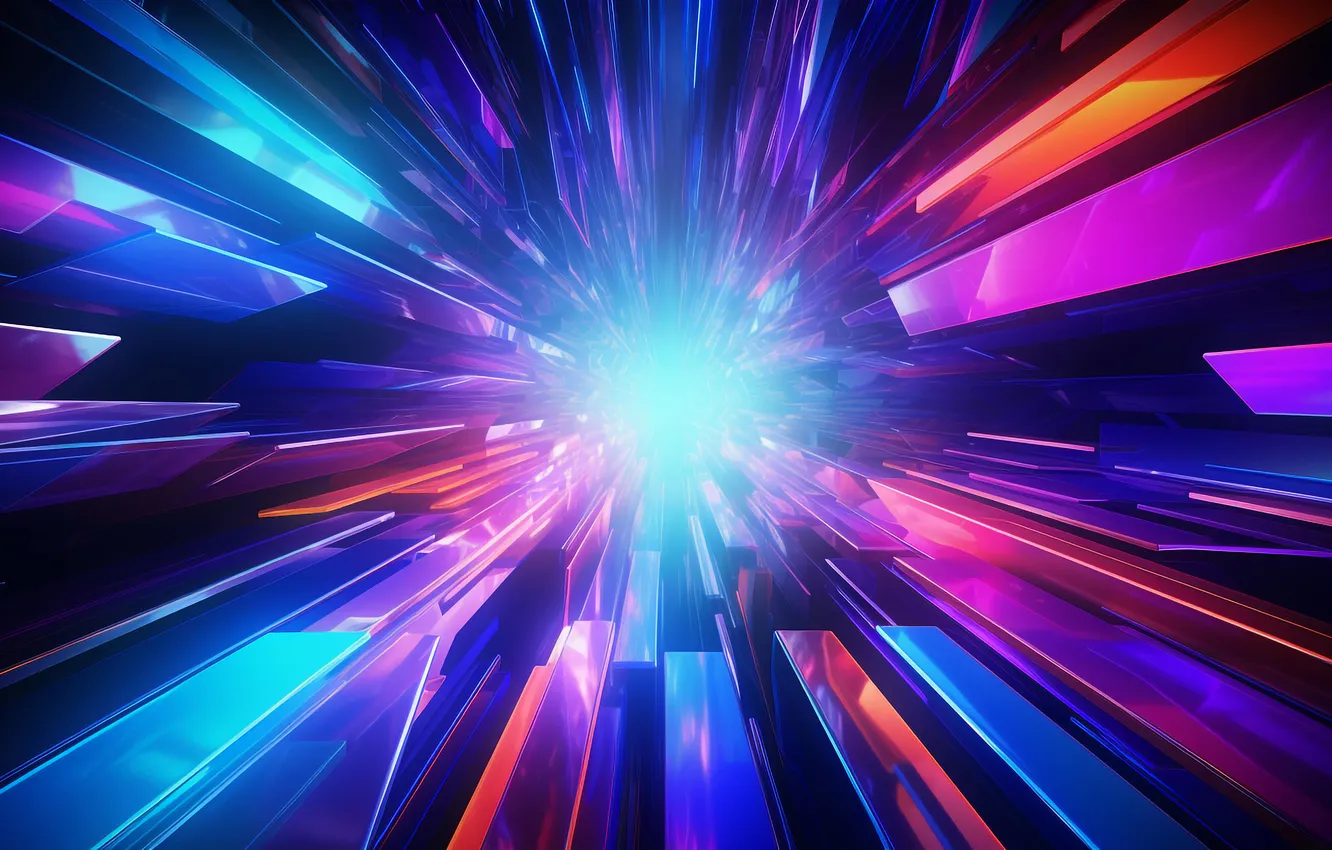 Photo wallpaper light, line, blue, abstraction, lights, movement, blue, perspective