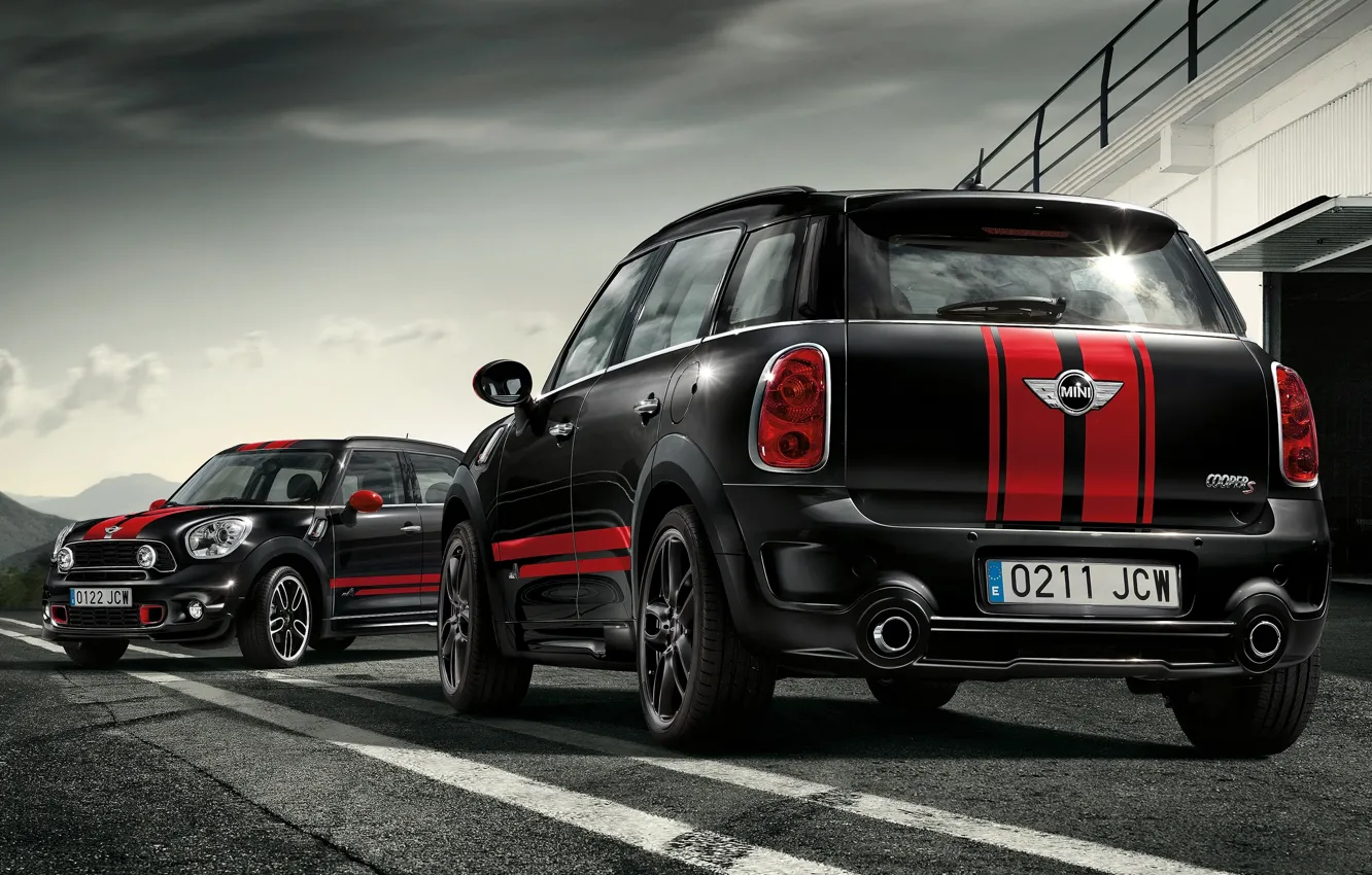 Photo wallpaper Black, Mini Cooper, Tuning, MINI, John Cooper Works, Mini Cooper, Two