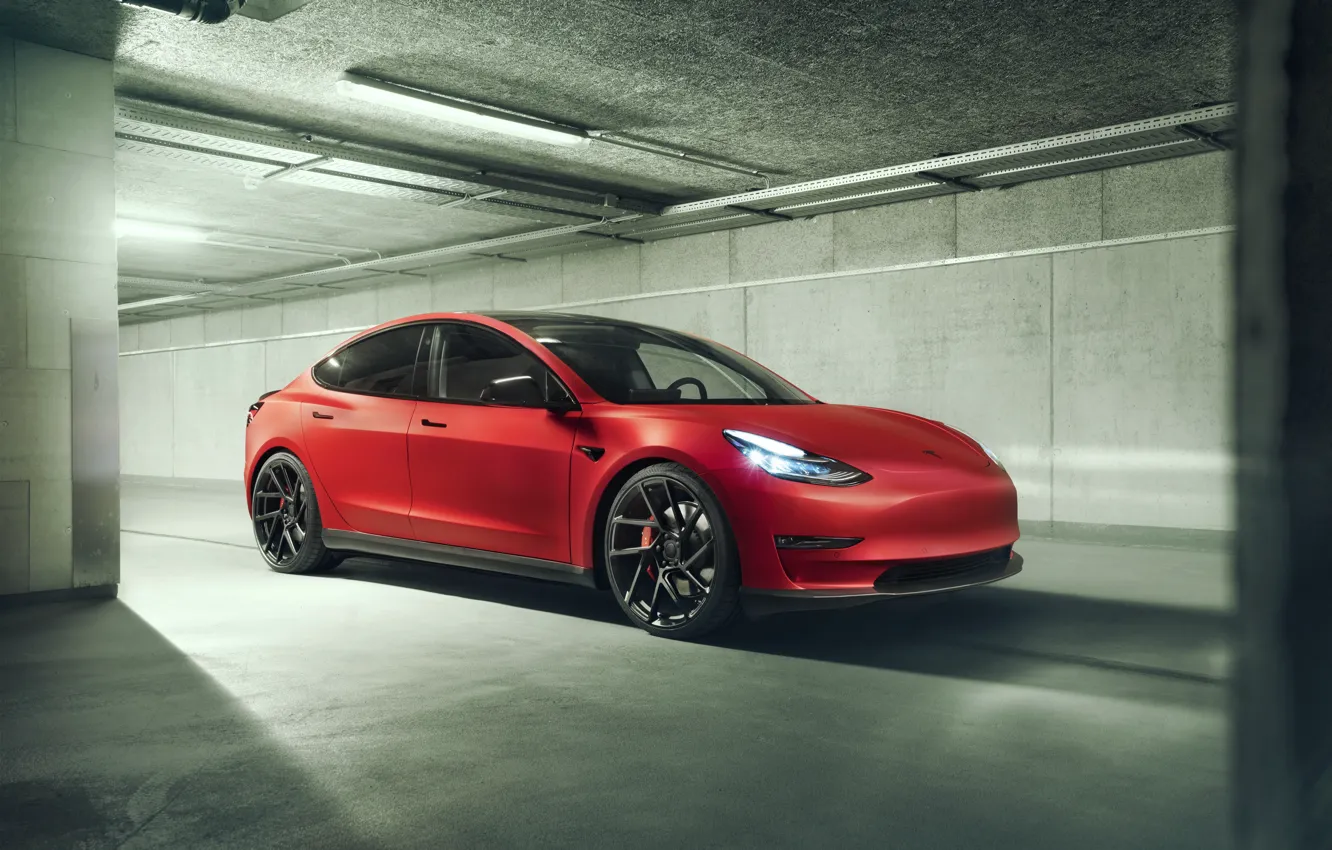 Photo wallpaper Tesla, Novitec, Model 3, 2019