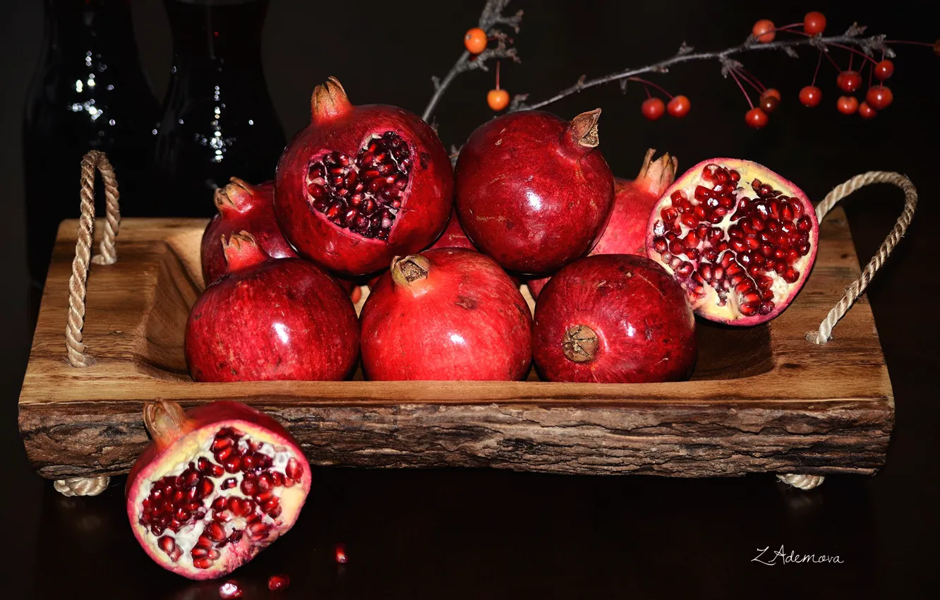 Photo wallpaper grain, fruit, garnet