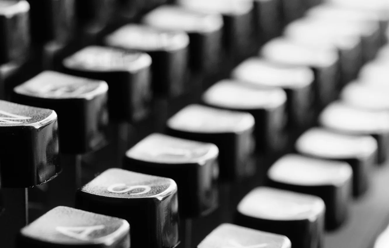 Photo wallpaper technique, keys, Black and white