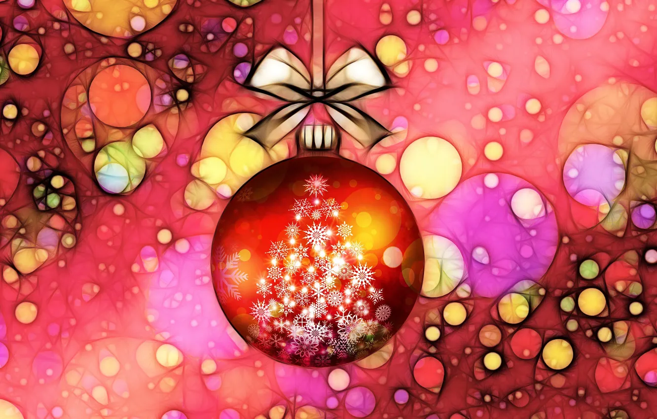 Photo wallpaper abstraction, holiday, toy, ball, New year