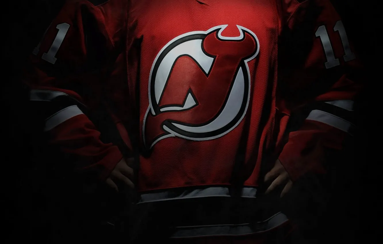 Photo wallpaper red, logo, NHL, National hockey League, New Jersey, New Jersey, Devils, Devils
