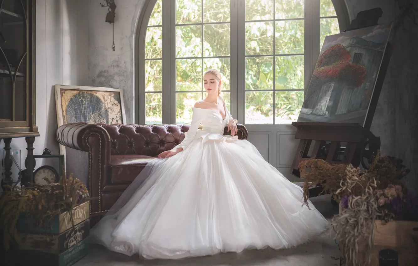 Photo wallpaper face, style, model, dress, the room