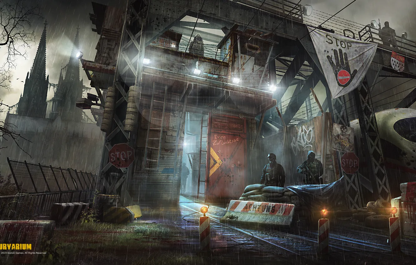 Photo wallpaper rain, soldiers, postapokalipsis, Cologne, Survarium, Vostok Games