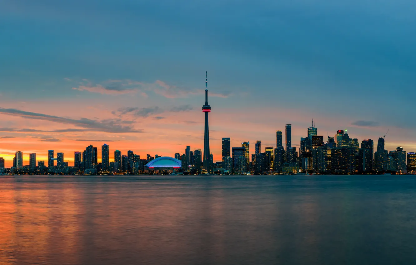 Photo wallpaper reflection, tower, home, Canada, Toronto