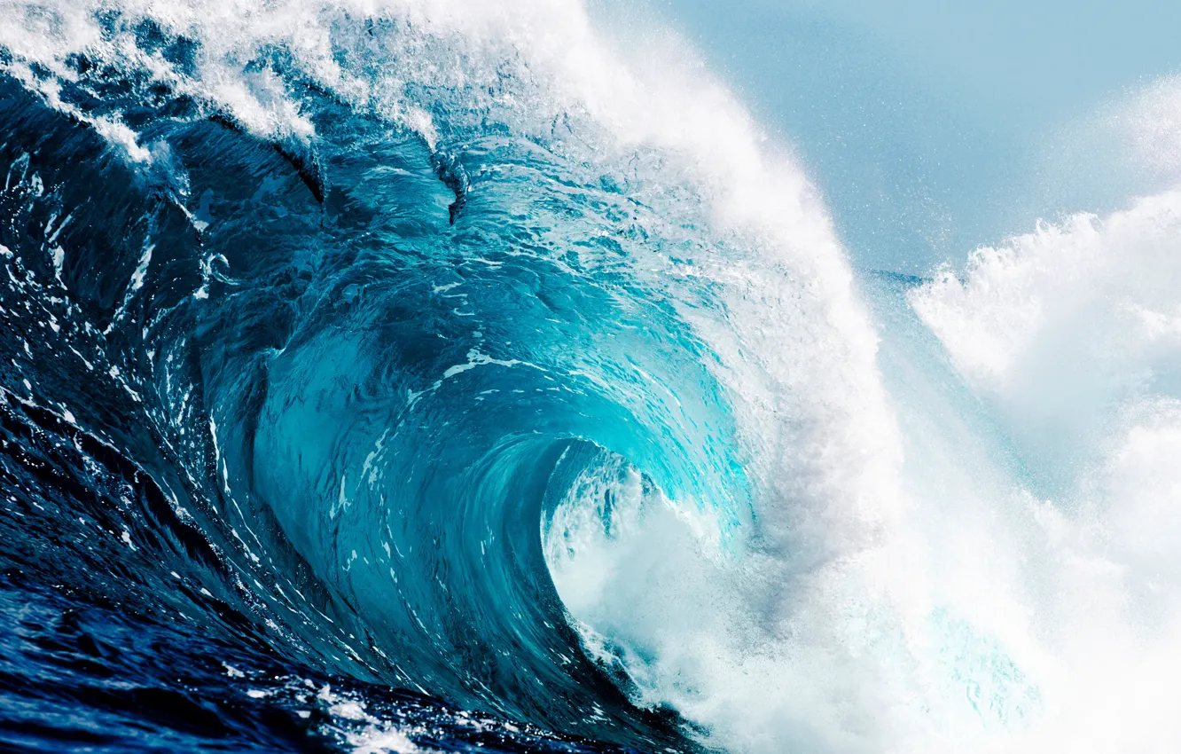Photo wallpaper the ocean, wave, wave