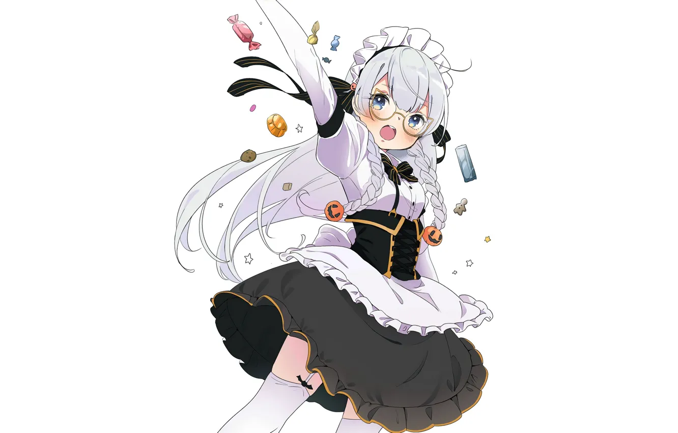 Photo wallpaper girl, long hair, anime, blue eyes, beautiful, pretty, Edinburgh, attractive