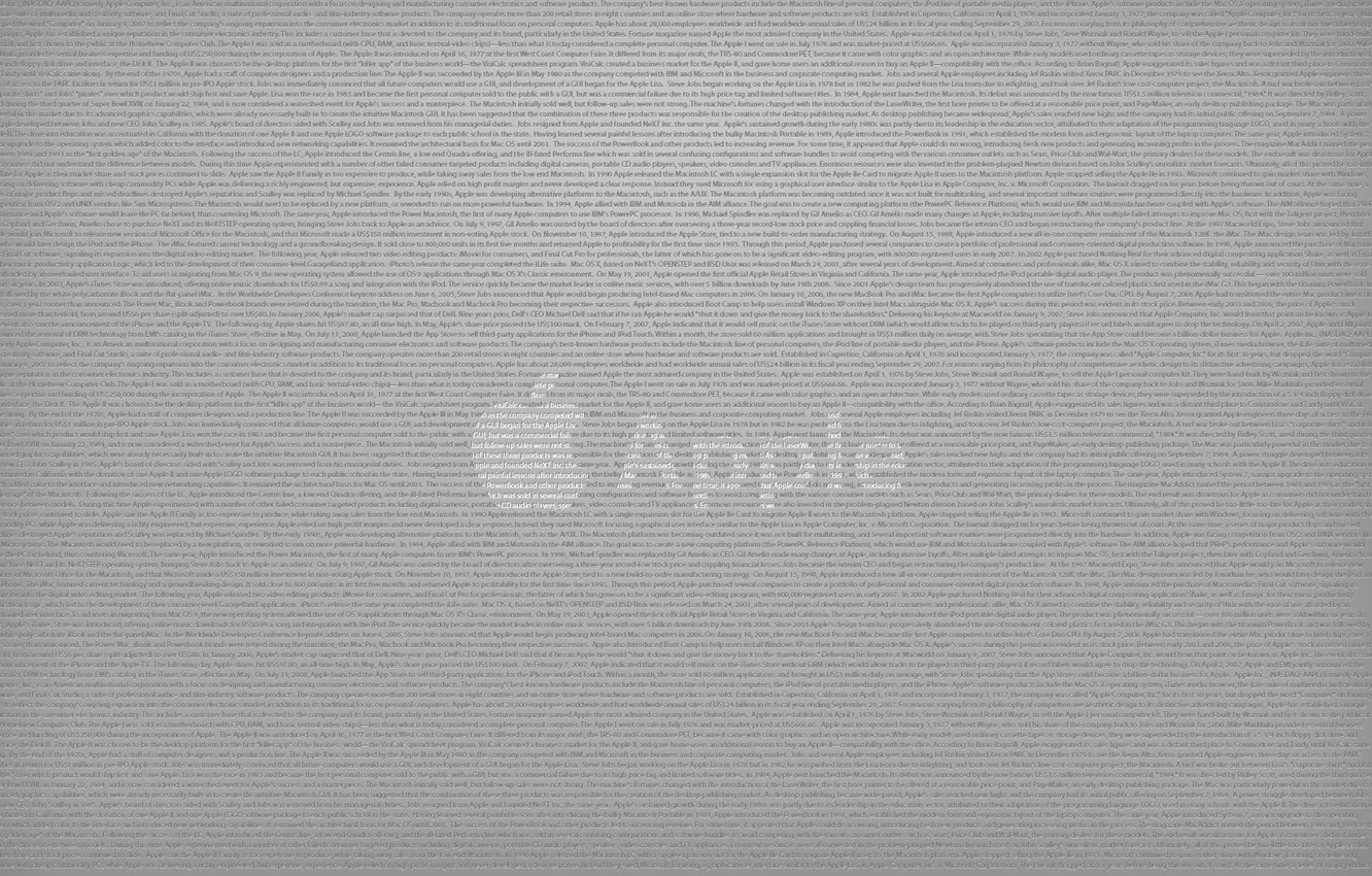 Photo wallpaper grey, the inscription, apple
