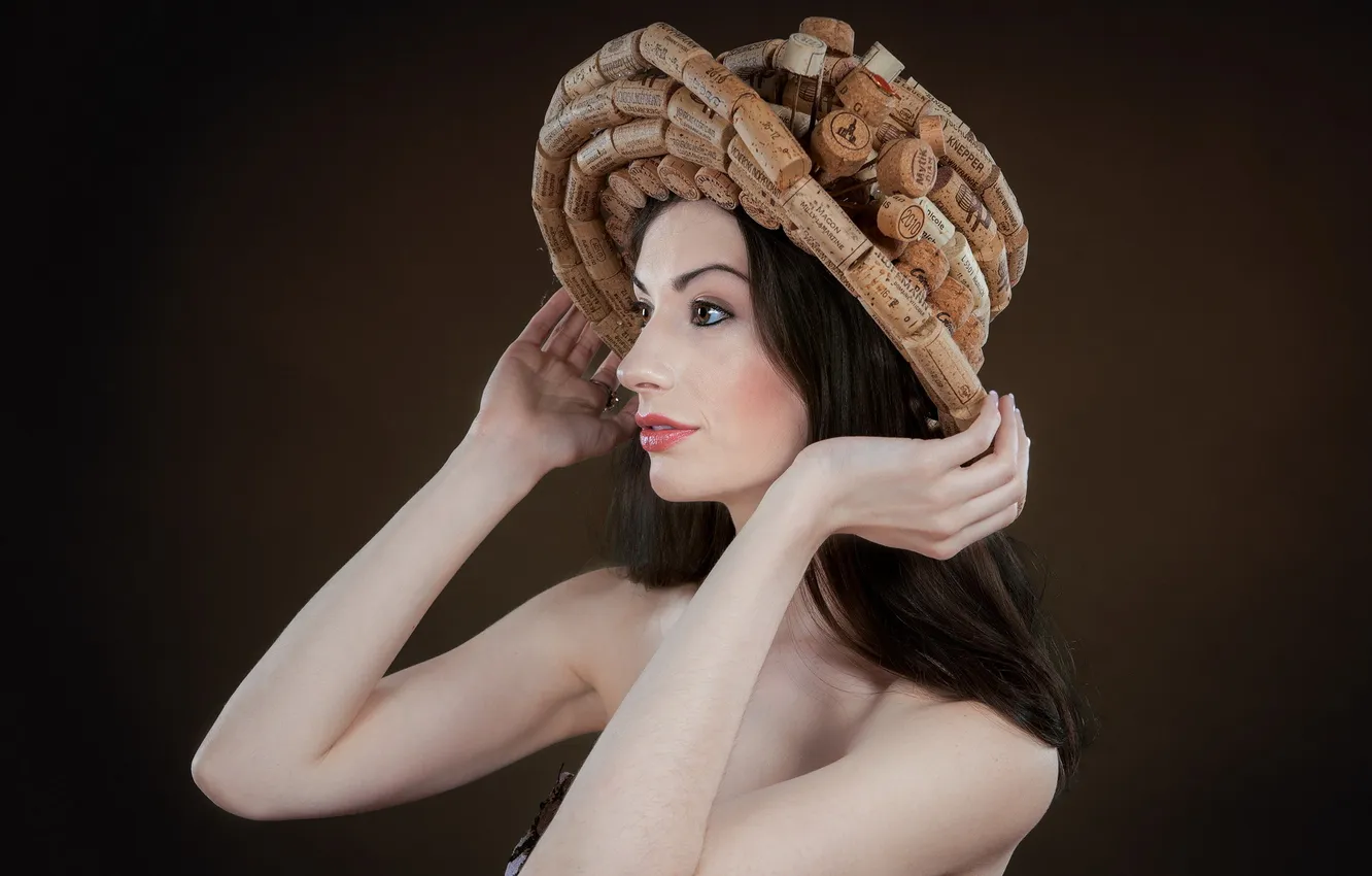 Photo wallpaper girl, background, hat