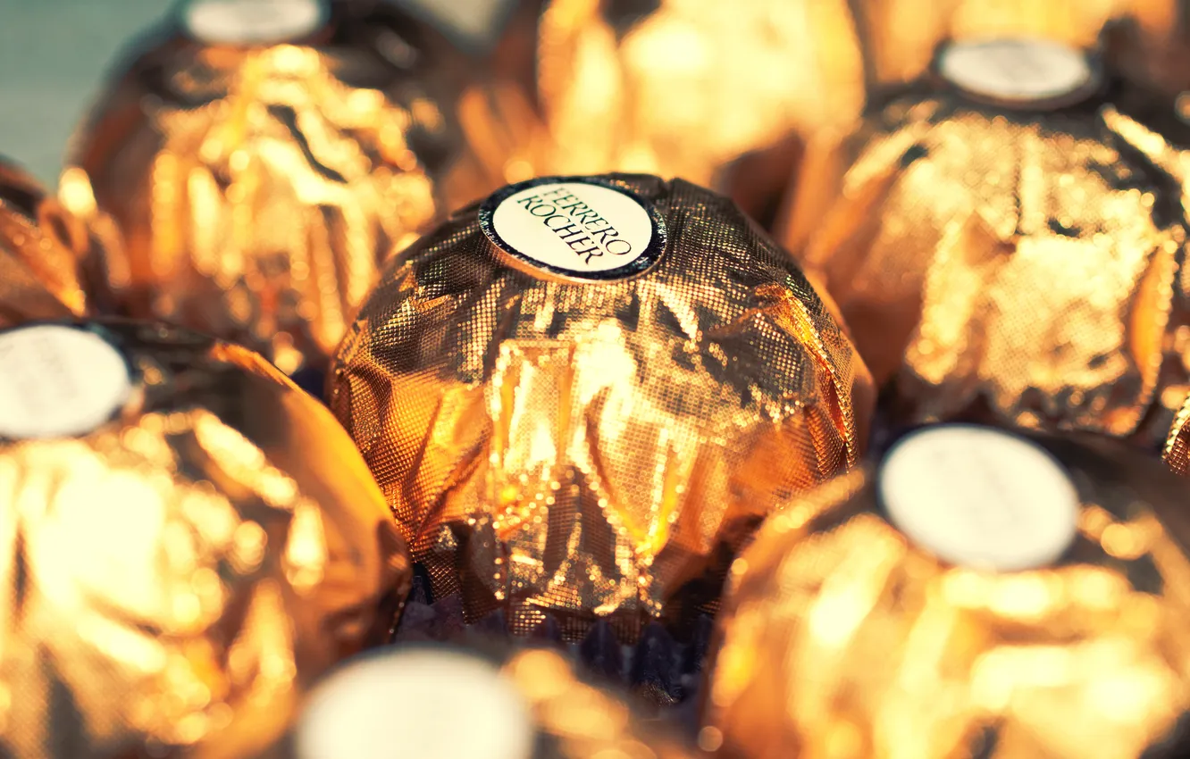 Photo wallpaper gold, candy, wrapper