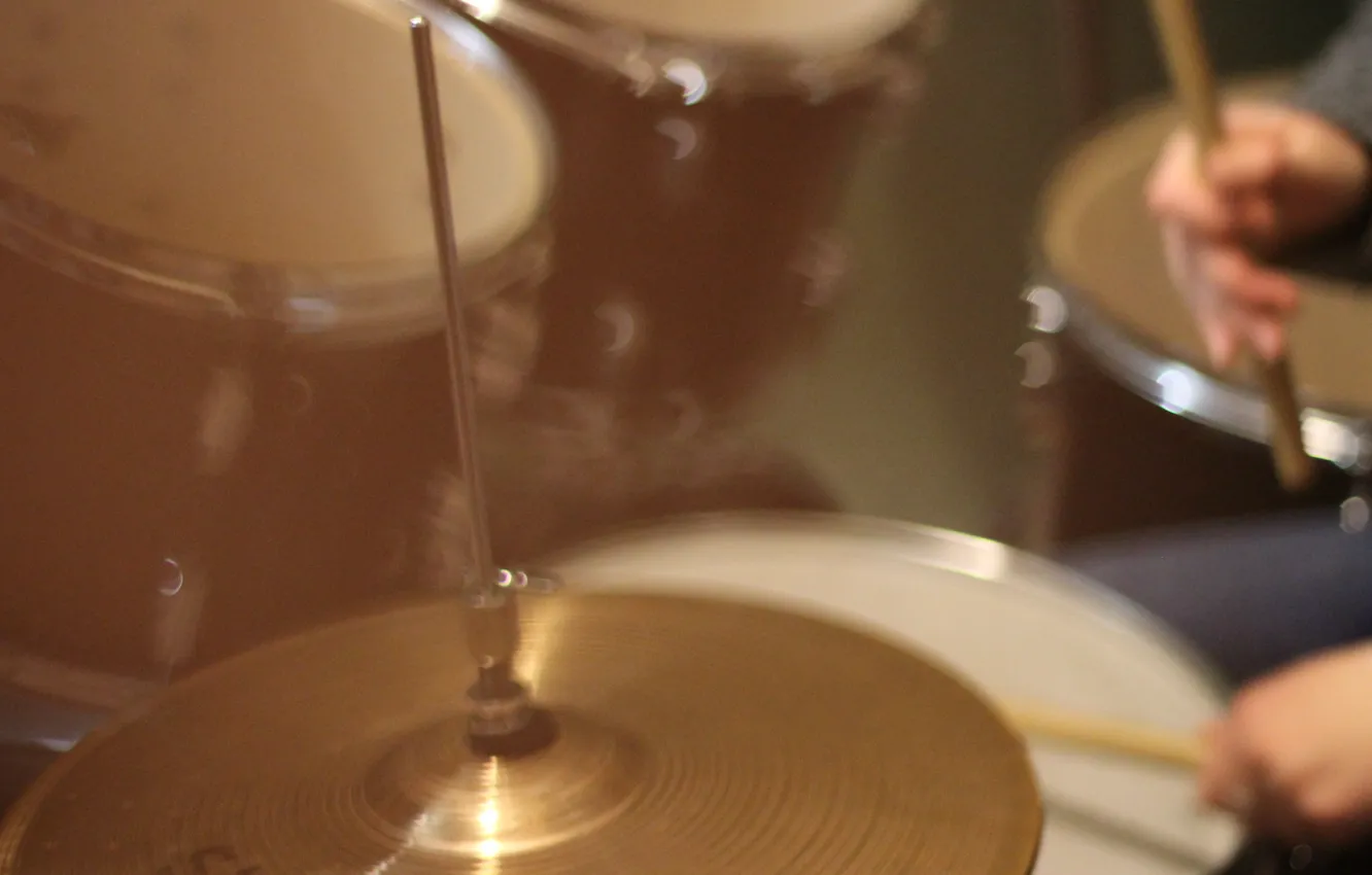 Photo wallpaper music, sticks, drum, Drum Set, hi-hat
