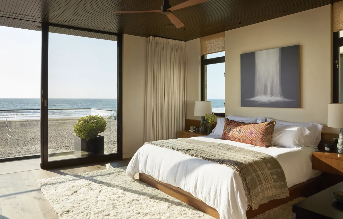 Photo wallpaper design, style, room, interior, bedroom, by the ocean