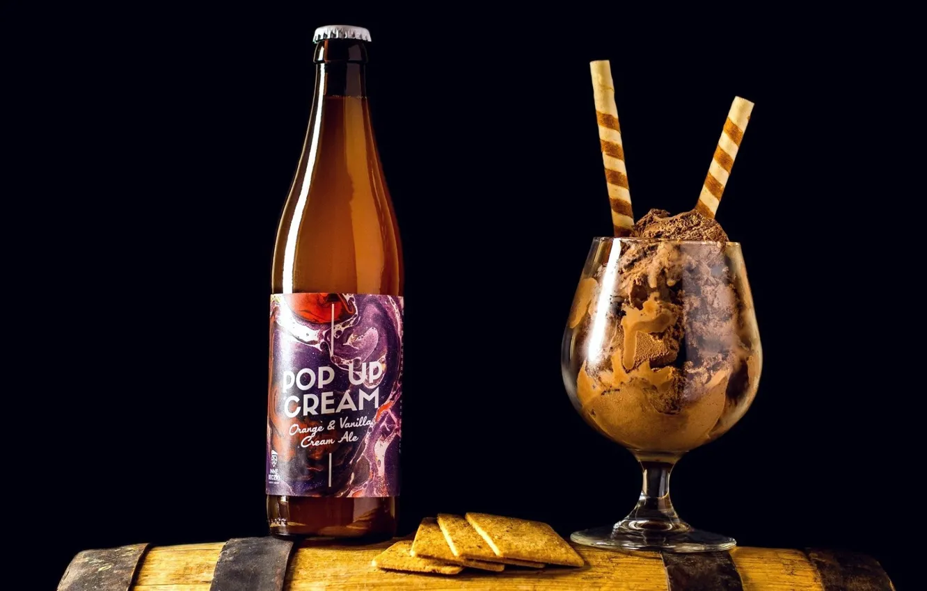 Photo wallpaper bottle, ice cream, drink