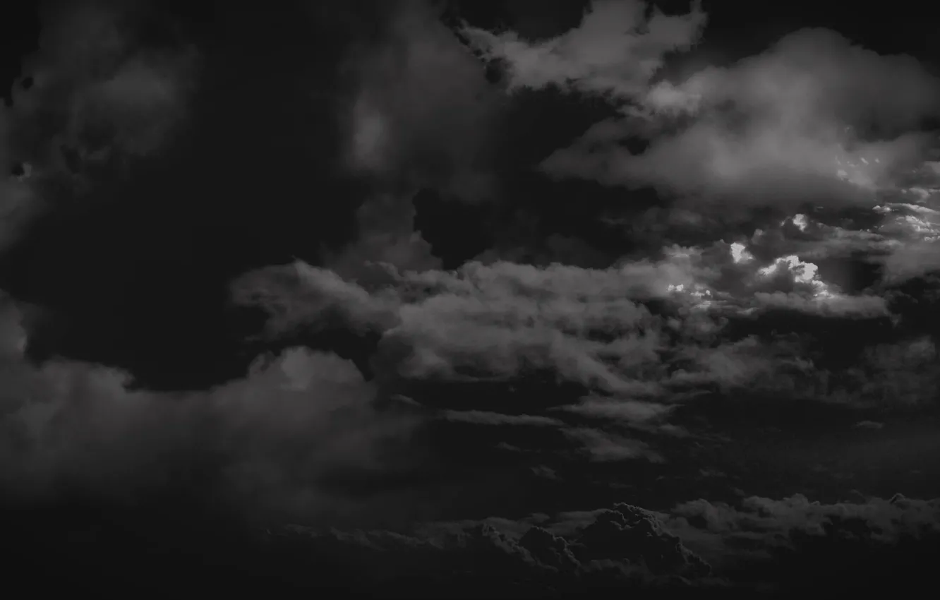Photo wallpaper the sky, clouds, BW background