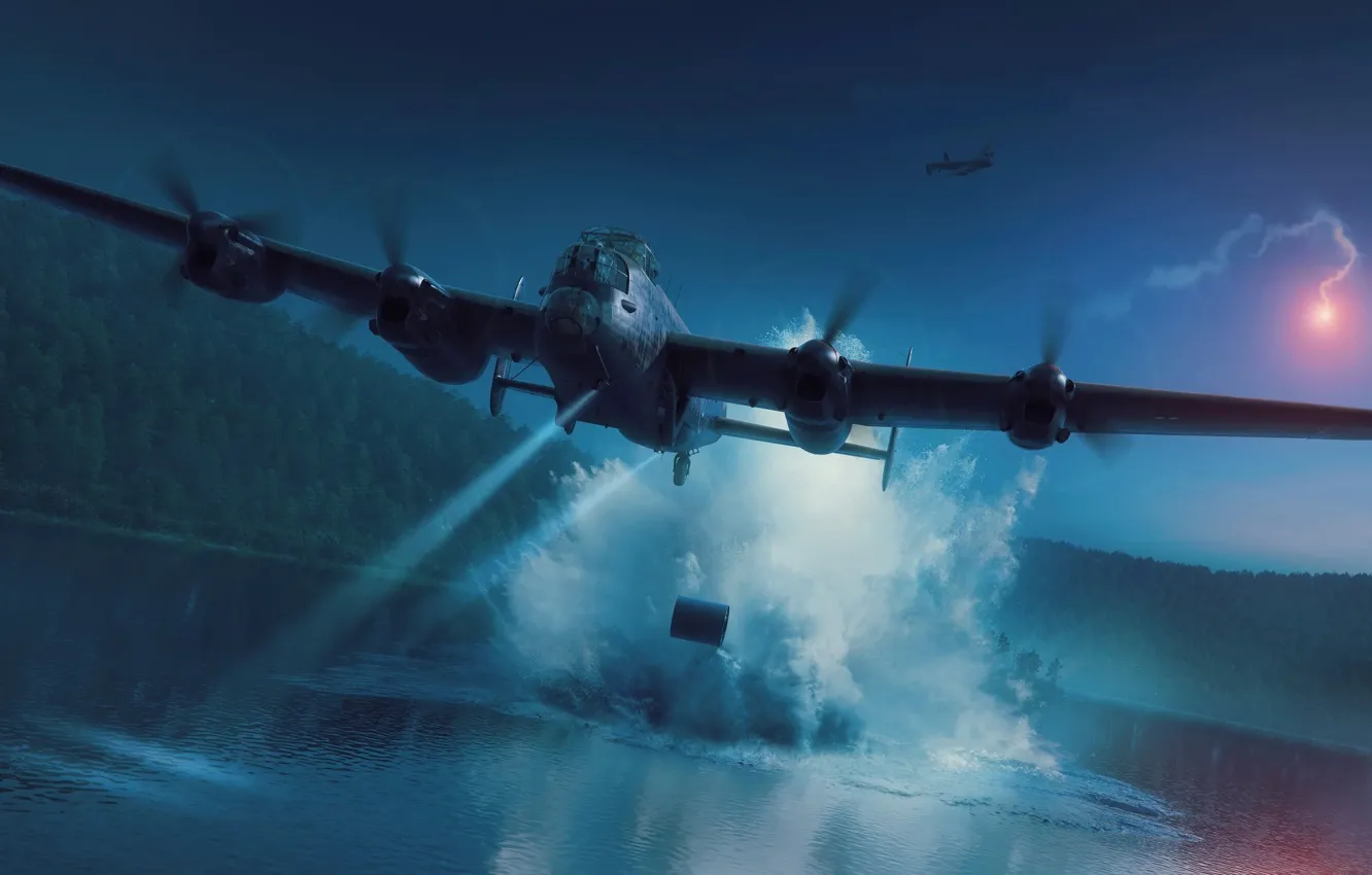 Photo wallpaper UK, bomber, RAF, heavy, Piotr Forkasiewicz, Avro Lancaster B.Mk.III Dambuster