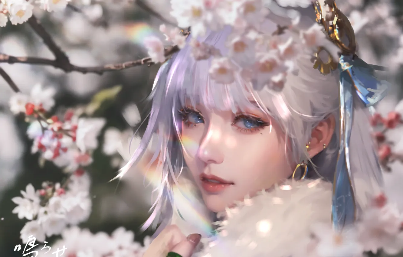 Photo wallpaper girl, spring, flowering, Wuthering Waves, Jinhsi