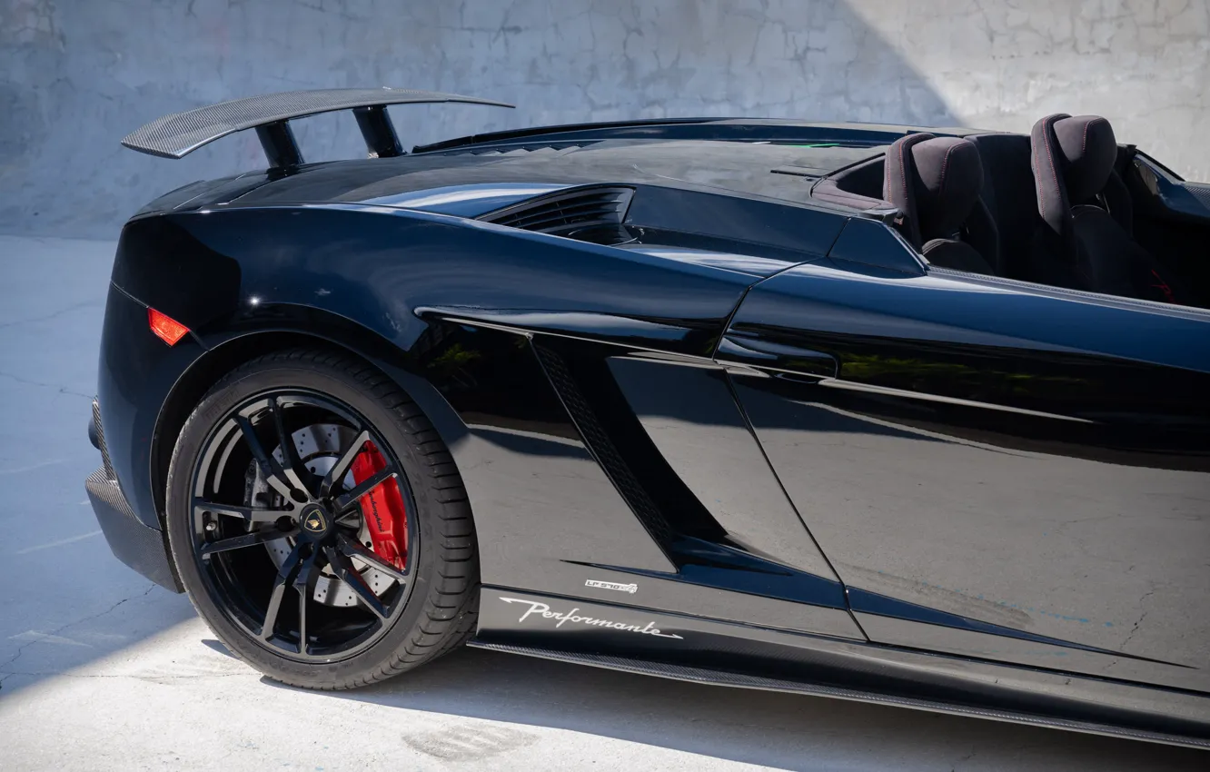 Photo wallpaper Lamborghini, Gallardo, black, Lambo, Lamborghini Gallardo LP570-4 Spyder, Perfomante