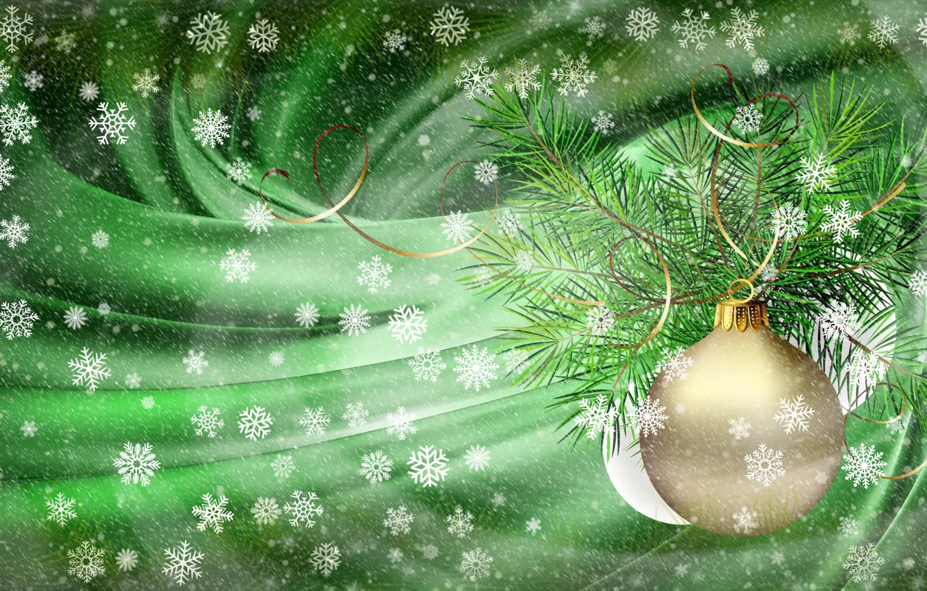 Photo wallpaper snowflakes, collage, New Year, frost, Christmas, Blizzard, serpentine, spruce branch