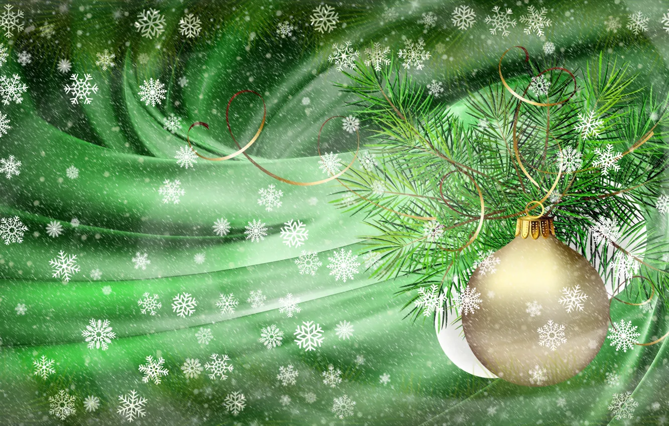 Photo wallpaper snowflakes, collage, new year, frost, Christmas, Blizzard, serpentine, spruce branch