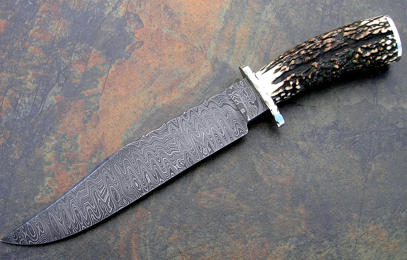 Photo wallpaper weapons, Knife, Damascus steel