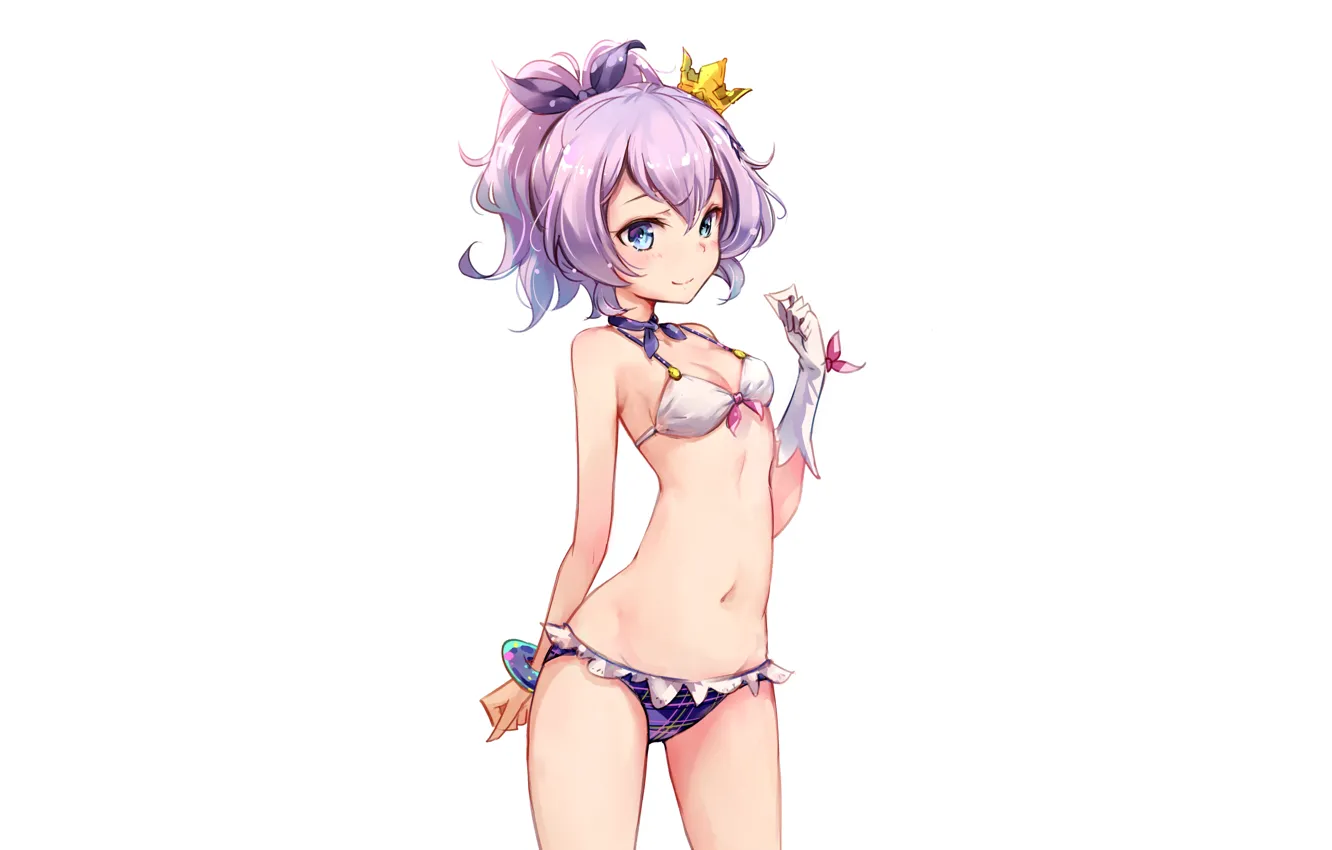 Photo wallpaper girl, sexy, cleavage, boobs, anime, beautiful, short hair, pretty