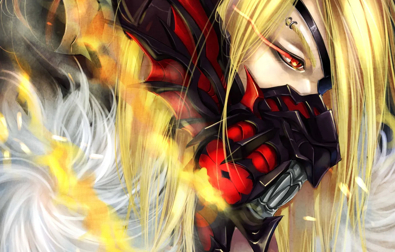 Photo wallpaper girl, mask, art, profile