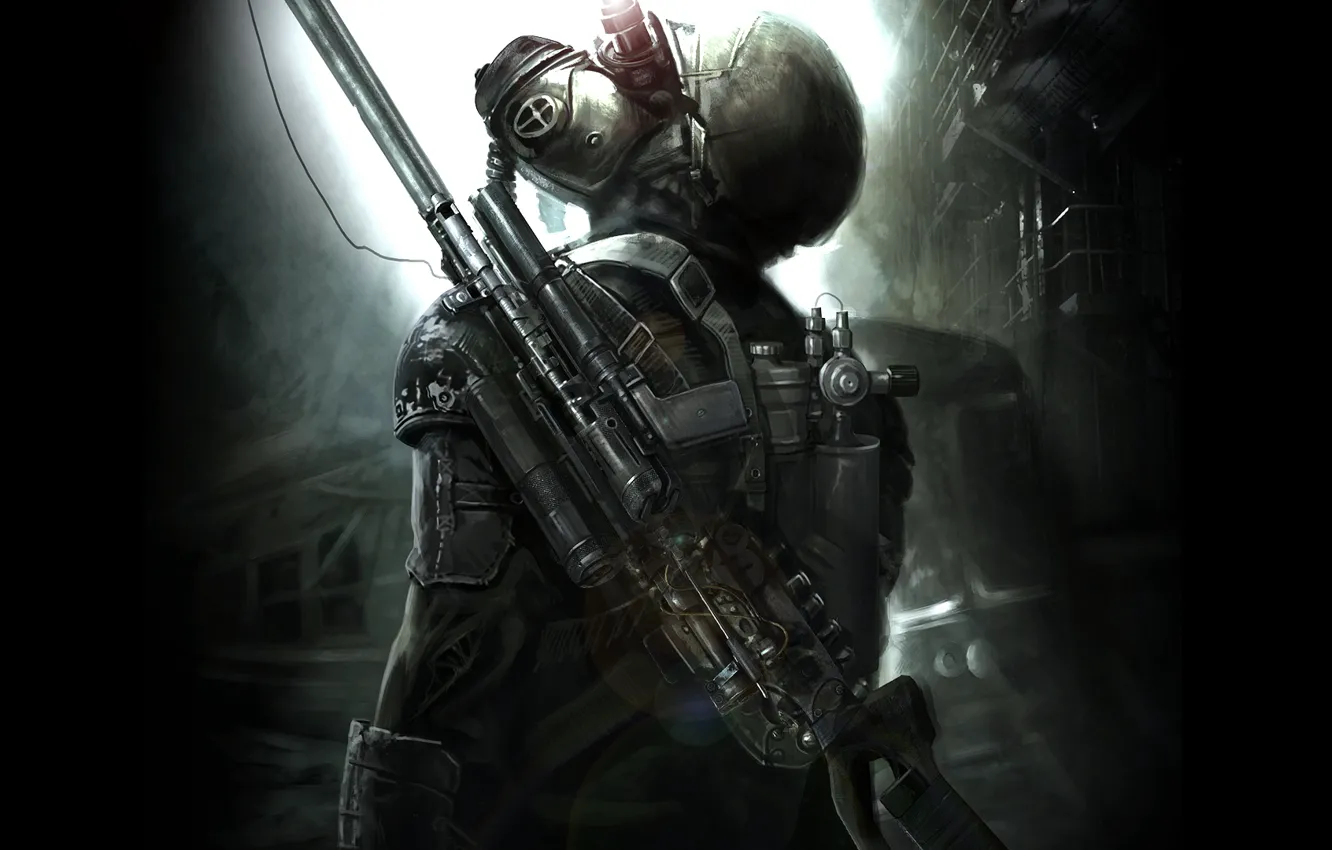 Photo wallpaper weapons, the game, art, Metro 2033, metro last light