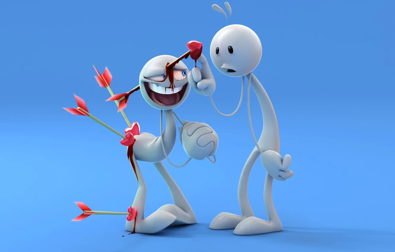 Photo wallpaper love, blood, arrows