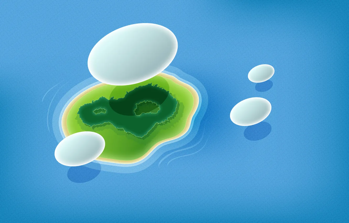 Photo wallpaper summer, creative, minimalism, summer, cloud creative walls