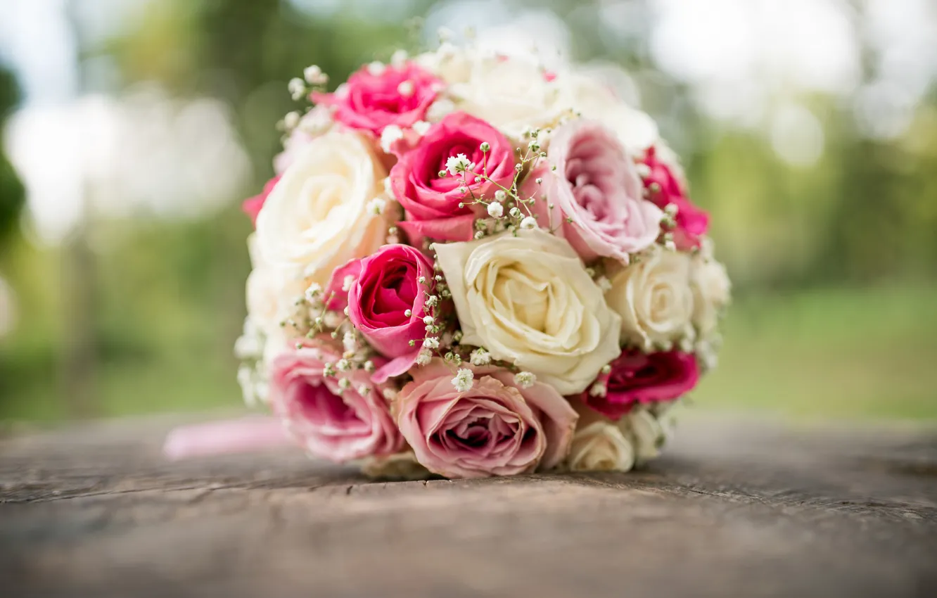 Photo wallpaper roses, the bride, wedding, bride, Wedding, wedding bouquets, bridal bouquets