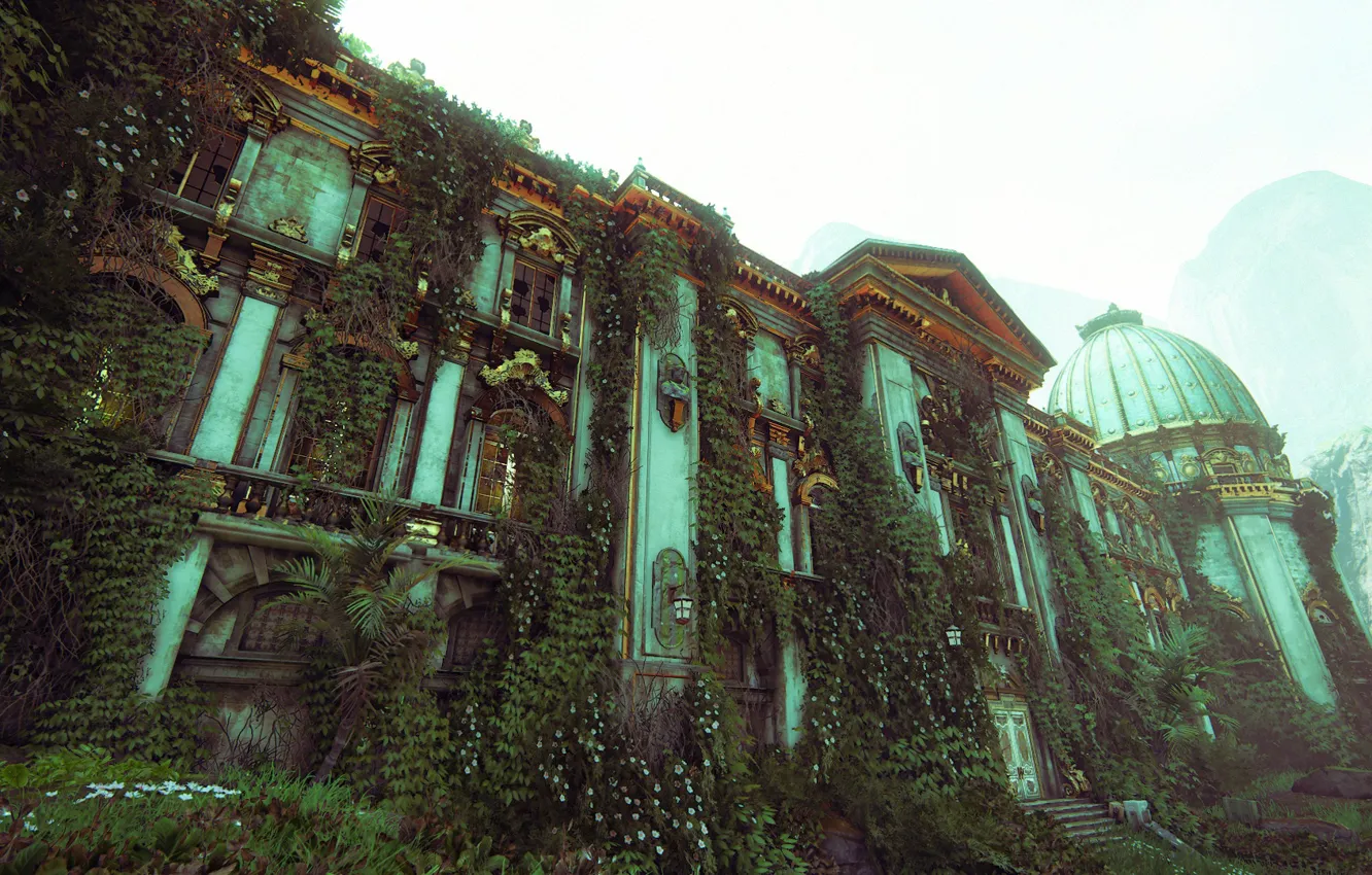 Photo wallpaper the building, Naughty Dog, Playstation 4, Uncharted 4: A Thief's End, Libertaliya