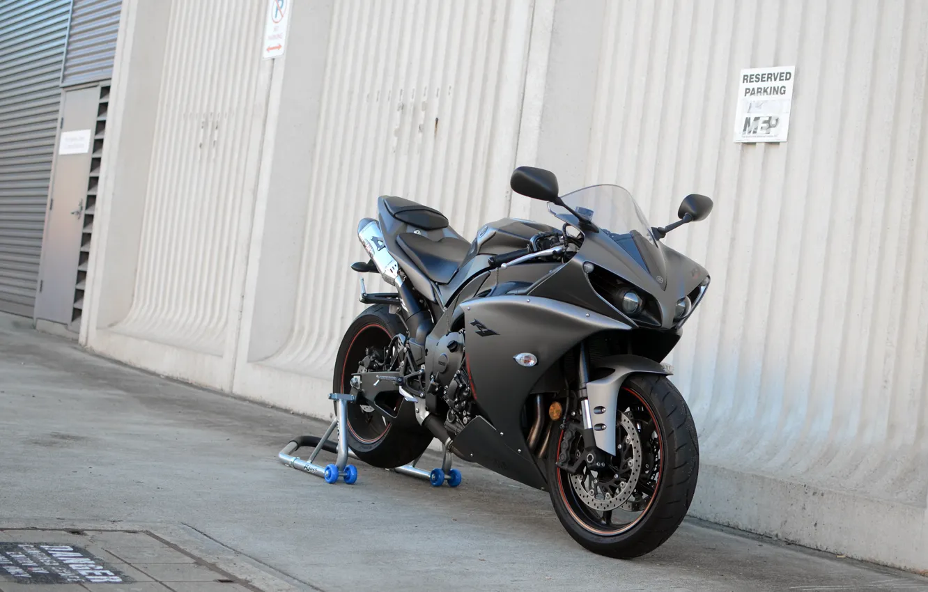 Photo wallpaper Yamaha, Grey, YZF-R1, Parking