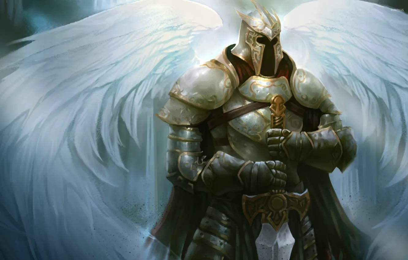 Photo wallpaper sword, armor, weapon, wings, ken, angel, blade, justice