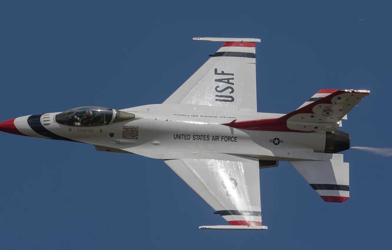 Photo wallpaper the sky, aviation, combat aircraft, winged machine, F-16CJ Fighting Falcon