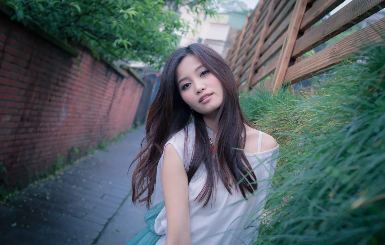 Photo wallpaper look, girl, model, Asian