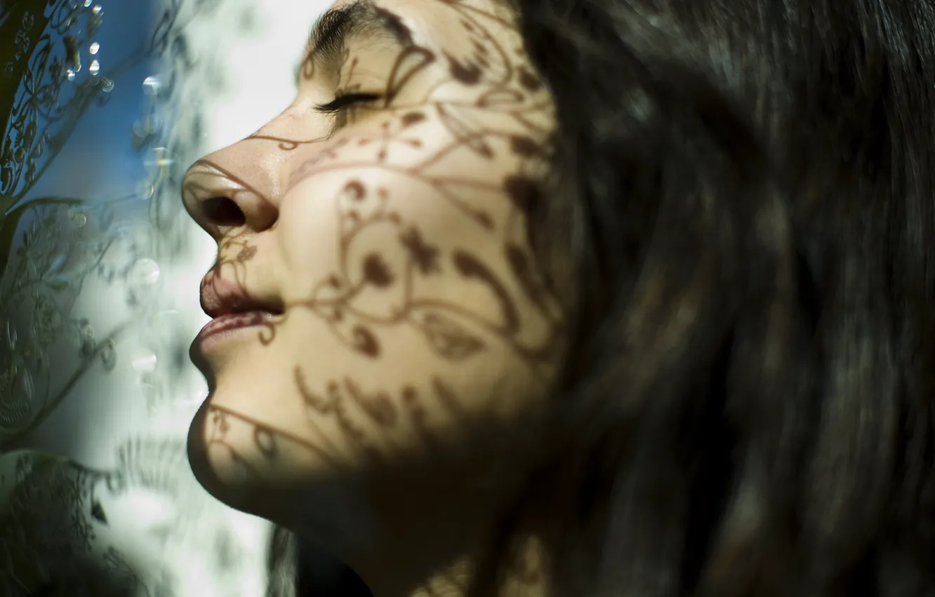 Photo wallpaper girl, portrait, shadow