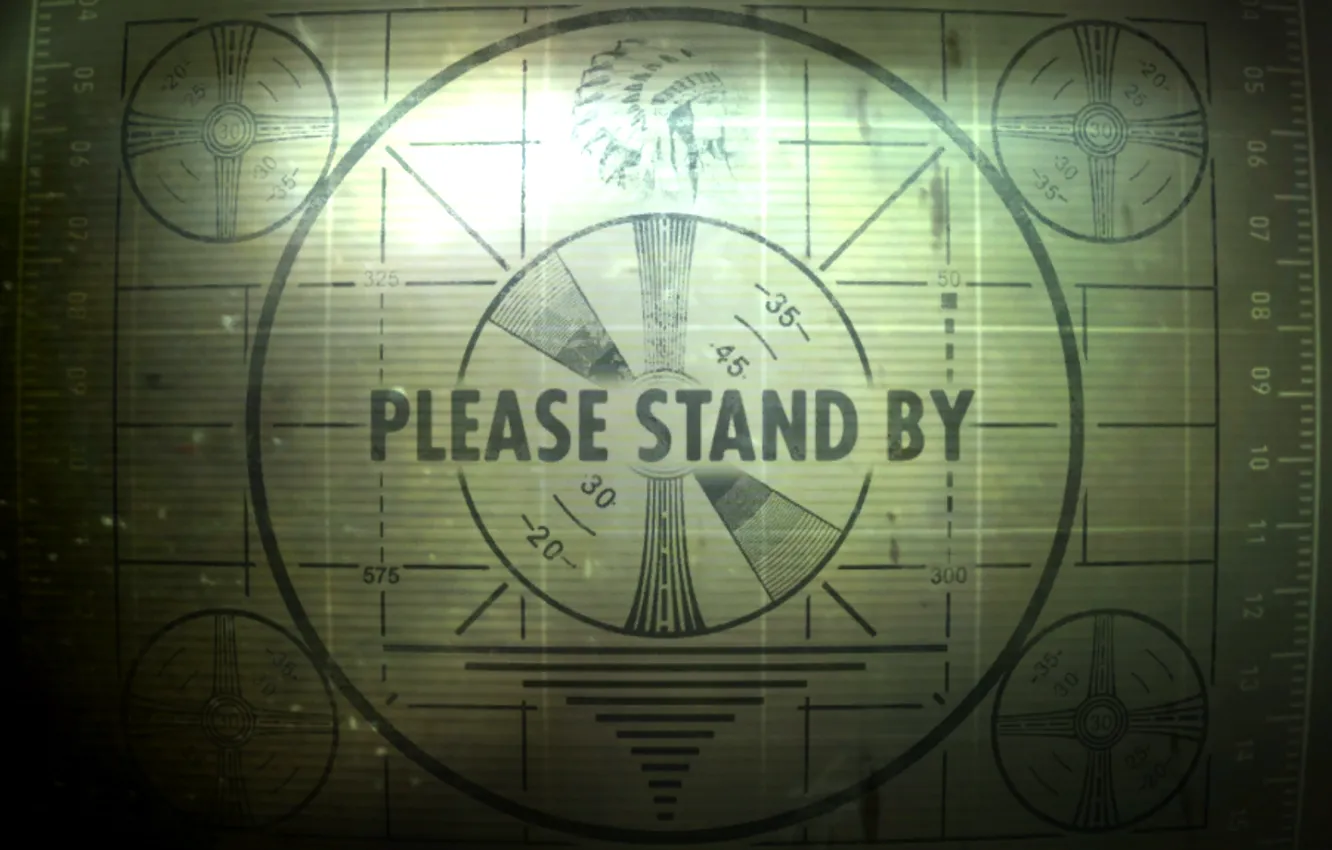 Photo wallpaper mesh, feathers, TV, Fallout, screen, setting, Indian