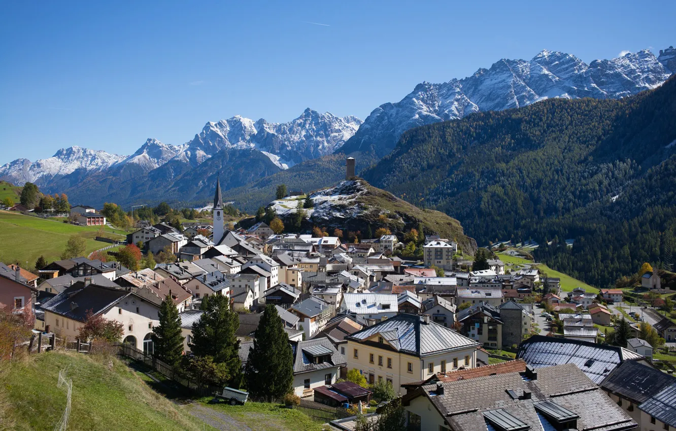 Photo wallpaper mountains, Switzerland, Alps