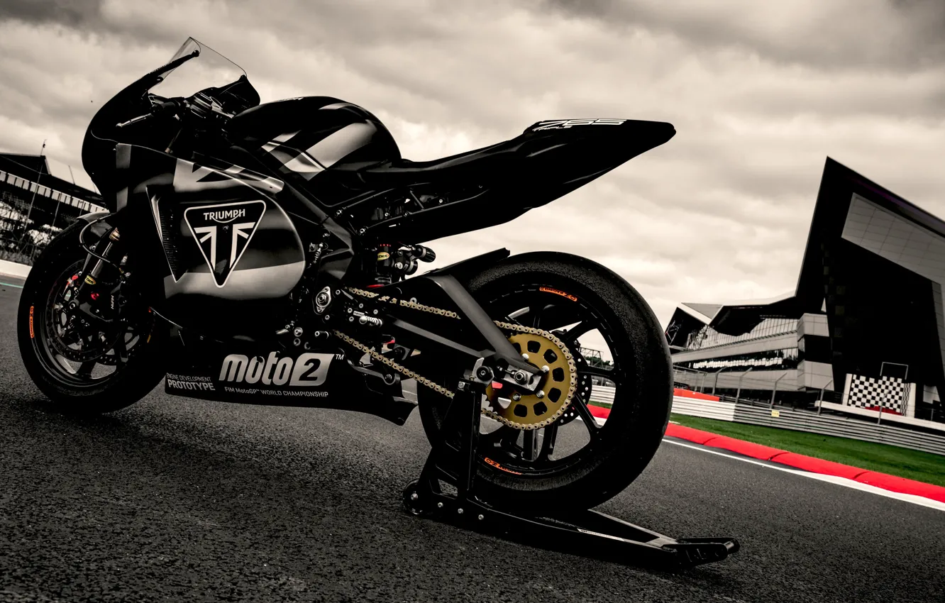 Photo wallpaper road, track, triumph, motocycle, triumph daytona 765