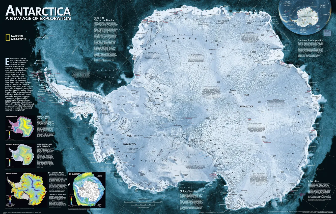 Photo wallpaper style, map, Antarctica, map, map of Antarctica